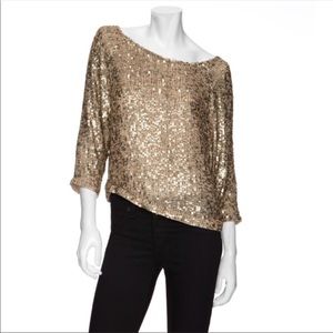 Vince Bateau Neck Sequin Top